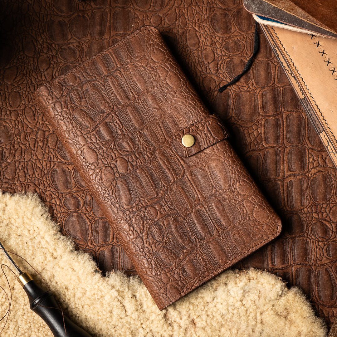 Aurora Brown Crock Embossed Cow Leather - Ceylon Leather Crafts