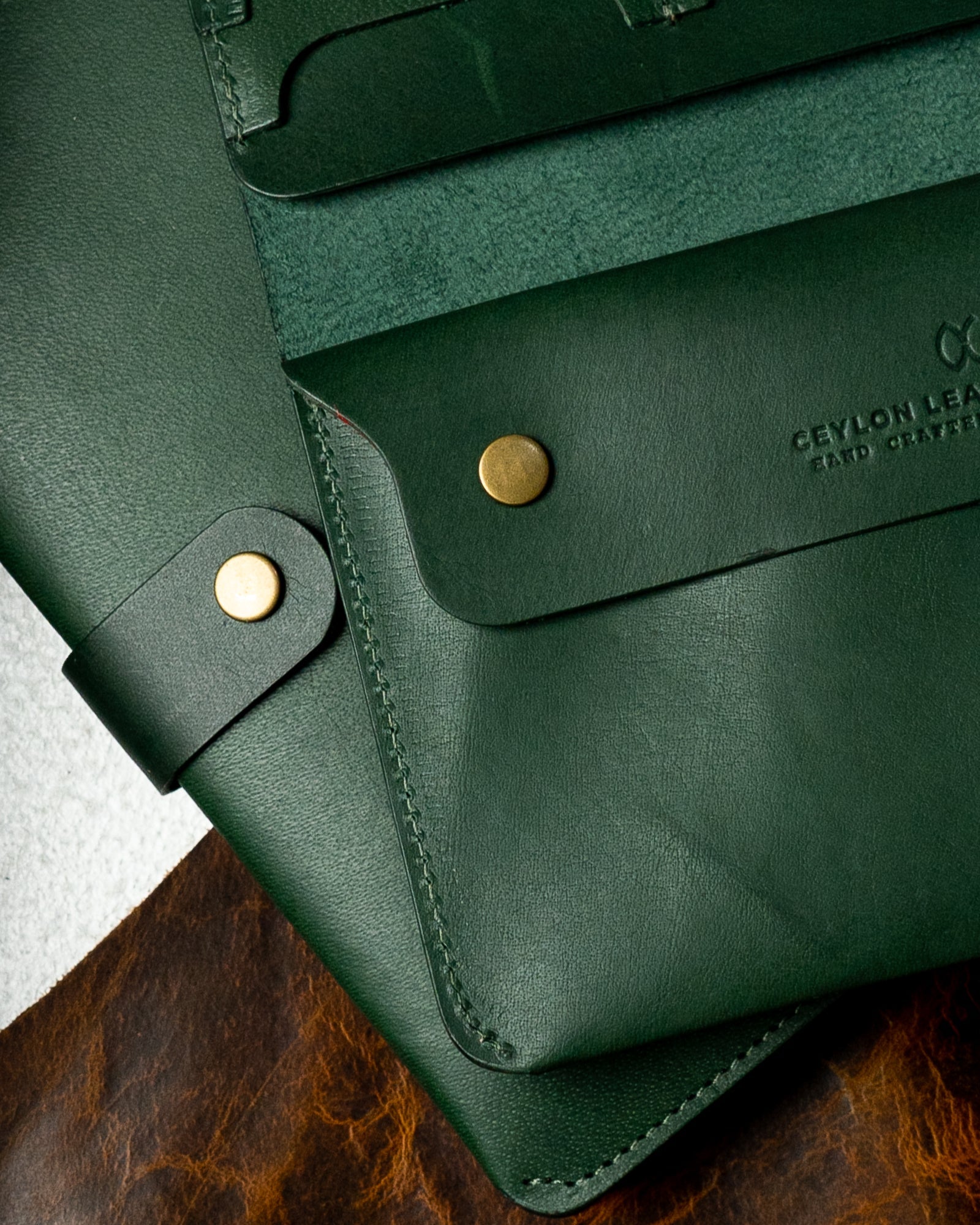 Aurora – Green Indian Buffalo Calf Leather - Ceylon Leather Crafts