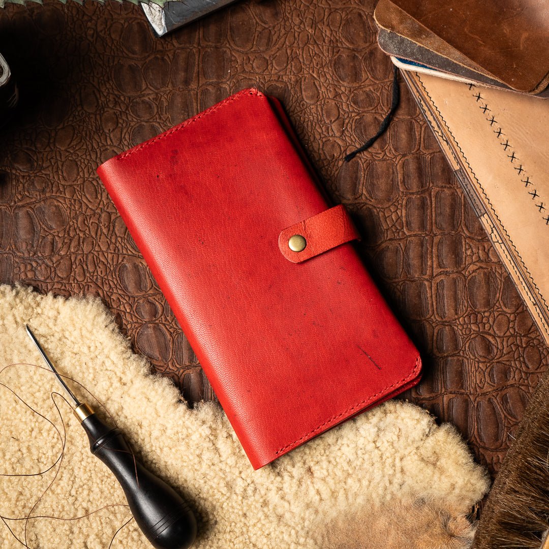 Aurora Red - goat leather - Ceylon Leather Crafts