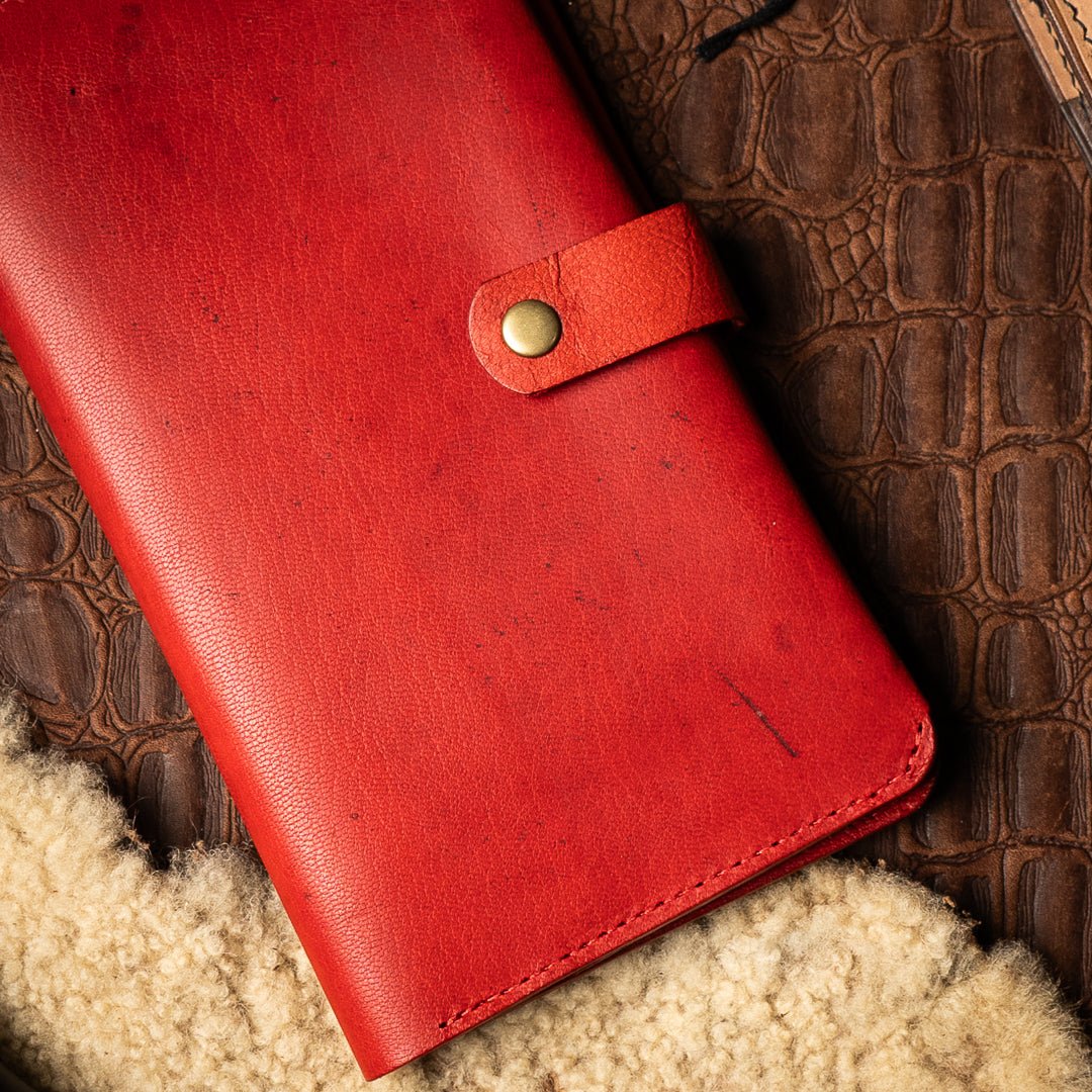 Aurora Red - goat leather - Ceylon Leather Crafts