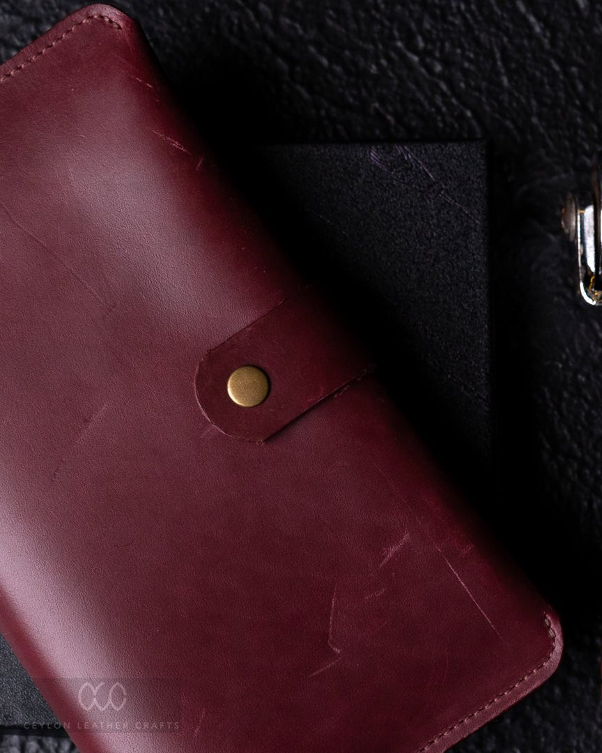 Aurora Wine Red Clutch Wallet - Ceylon Leather Crafts