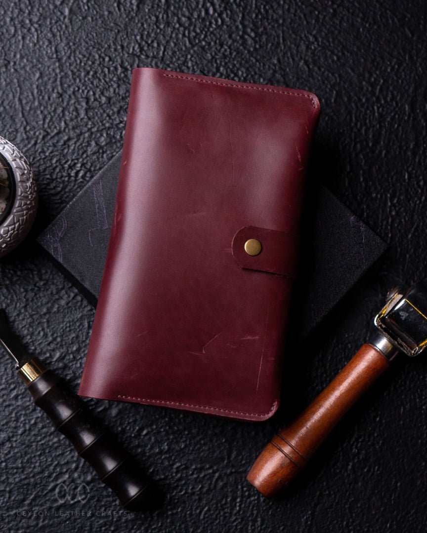 Aurora Wine Red Clutch Wallet - Ceylon Leather Crafts