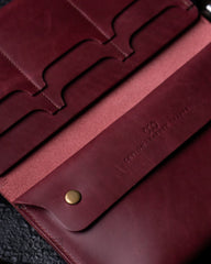 Aurora Wine Red Clutch Wallet - Ceylon Leather Crafts