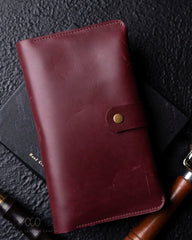 Aurora Wine Red Clutch Wallet - Ceylon Leather Crafts