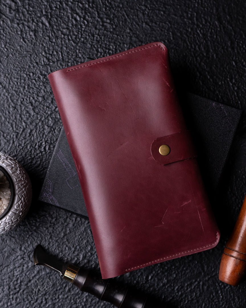 Aurora Wine Red Clutch Wallet - Ceylon Leather Crafts