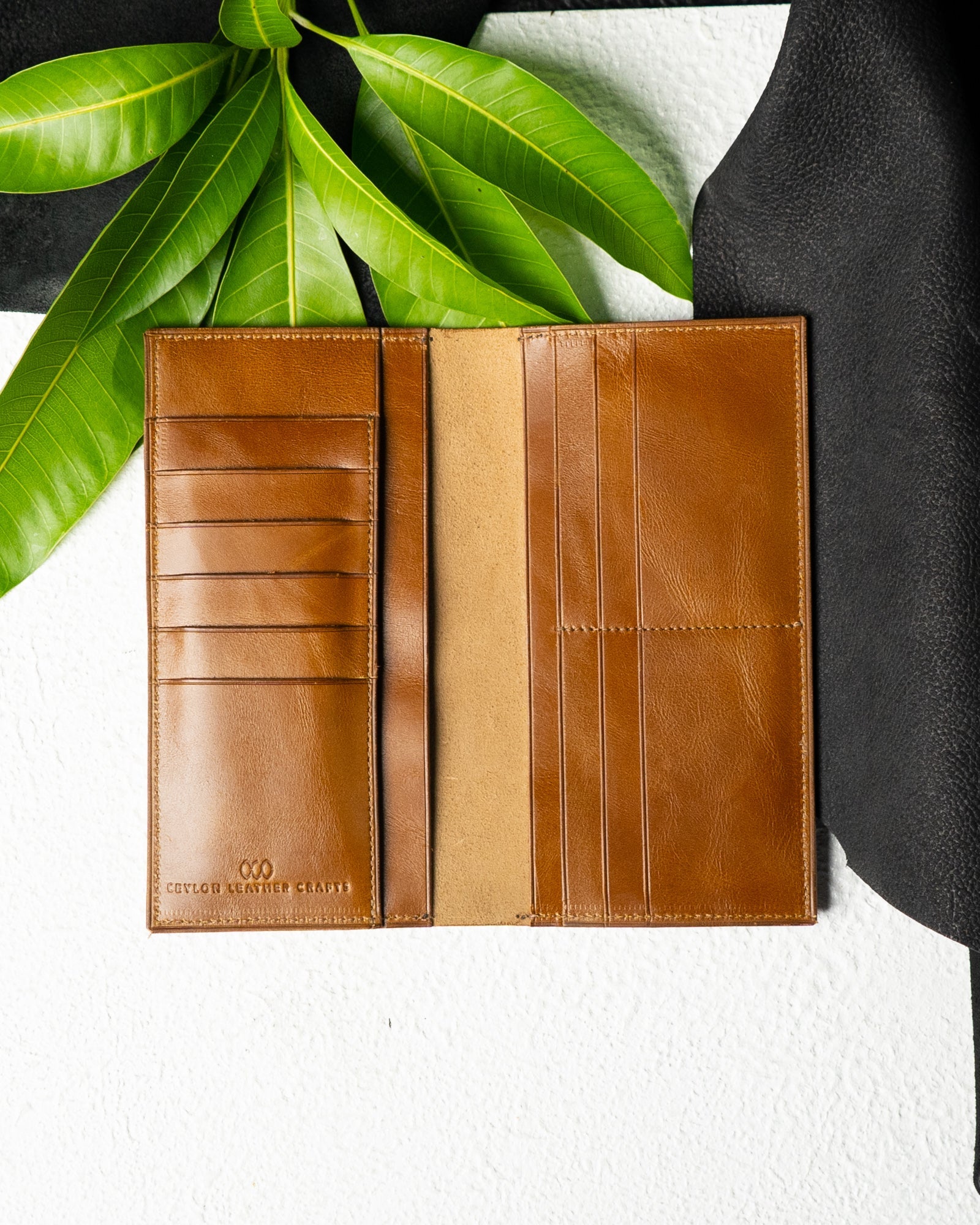 Caleb Wallet – Imported Oil - Finished Tan Leather - Ceylon Leather Crafts