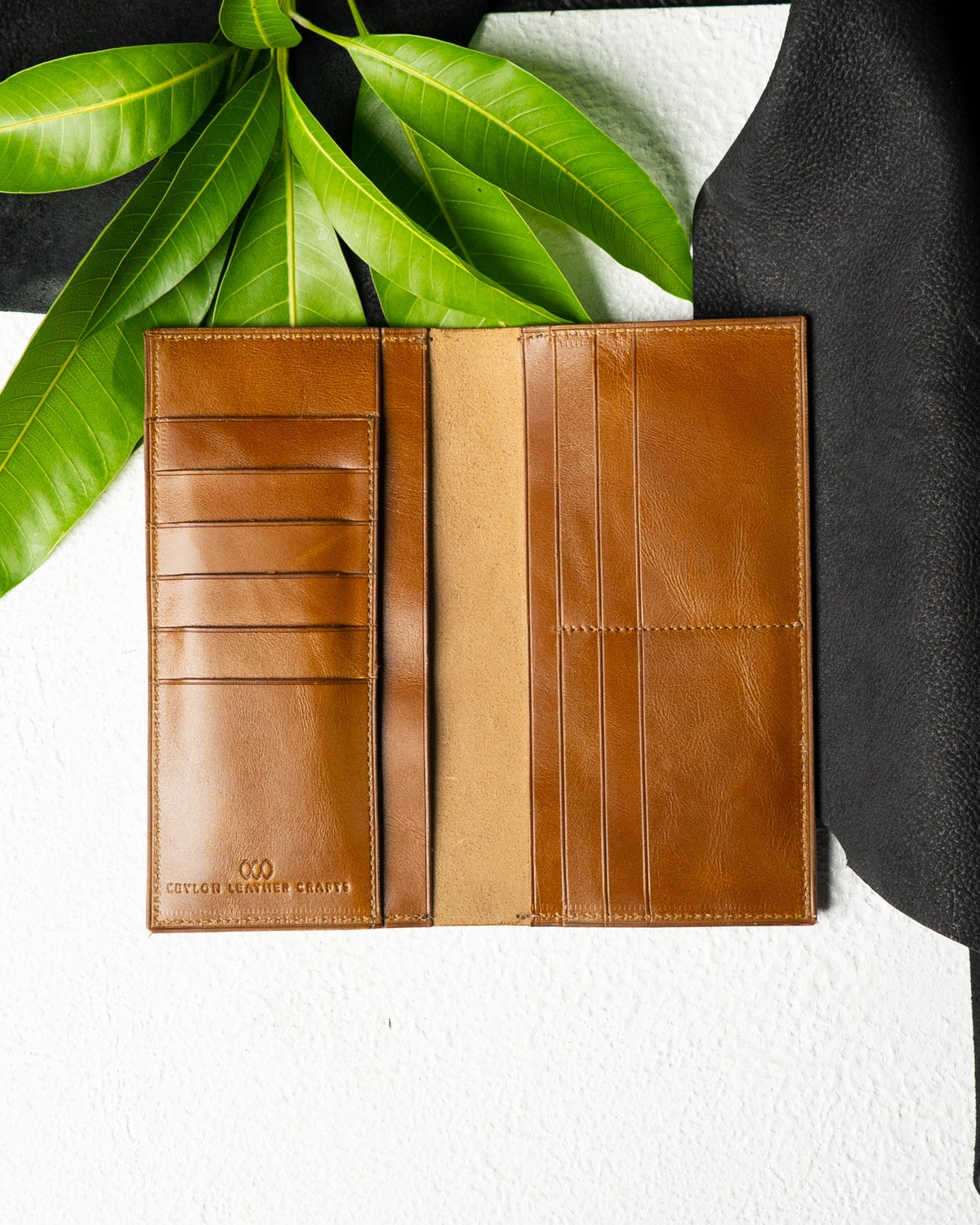 Caleb Wallet – Imported Oil - Finished Tan Leather - Ceylon Leather Crafts