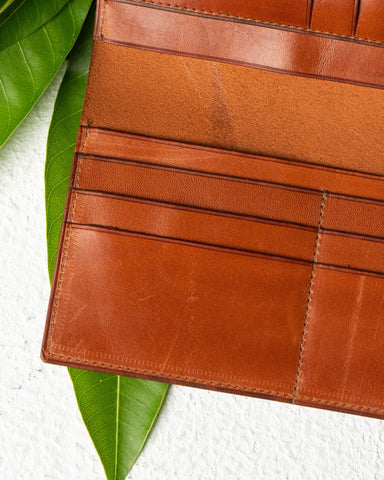 Caleb Wallet – Imported Wax Oil Leather (Tan Edition) - Ceylon Leather Crafts