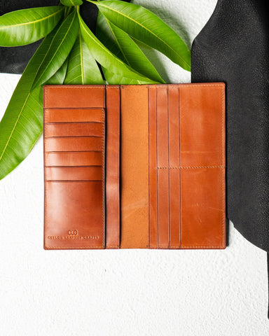 Caleb Wallet – Imported Wax Oil Leather (Tan Edition) - Ceylon Leather Crafts