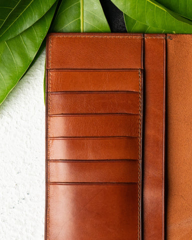 Caleb Wallet – Imported Wax Oil Leather (Tan Edition) - Ceylon Leather Crafts