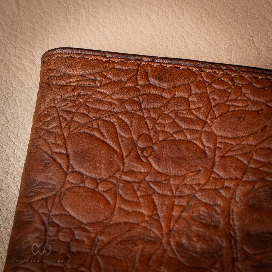 Esther Card wallet - Brown Crock Print - Ceylon Leather Crafts