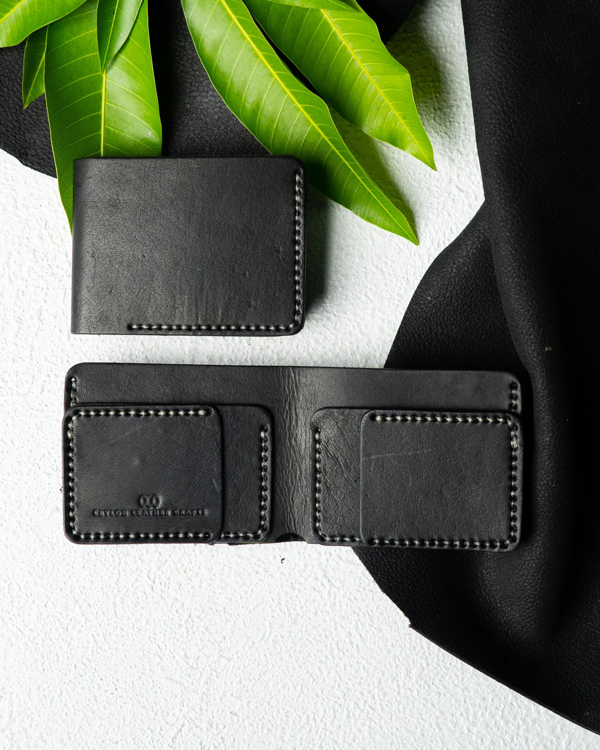 Hugo Wallet – Black Ceylon Buffalo Leather - Ceylon Leather Crafts