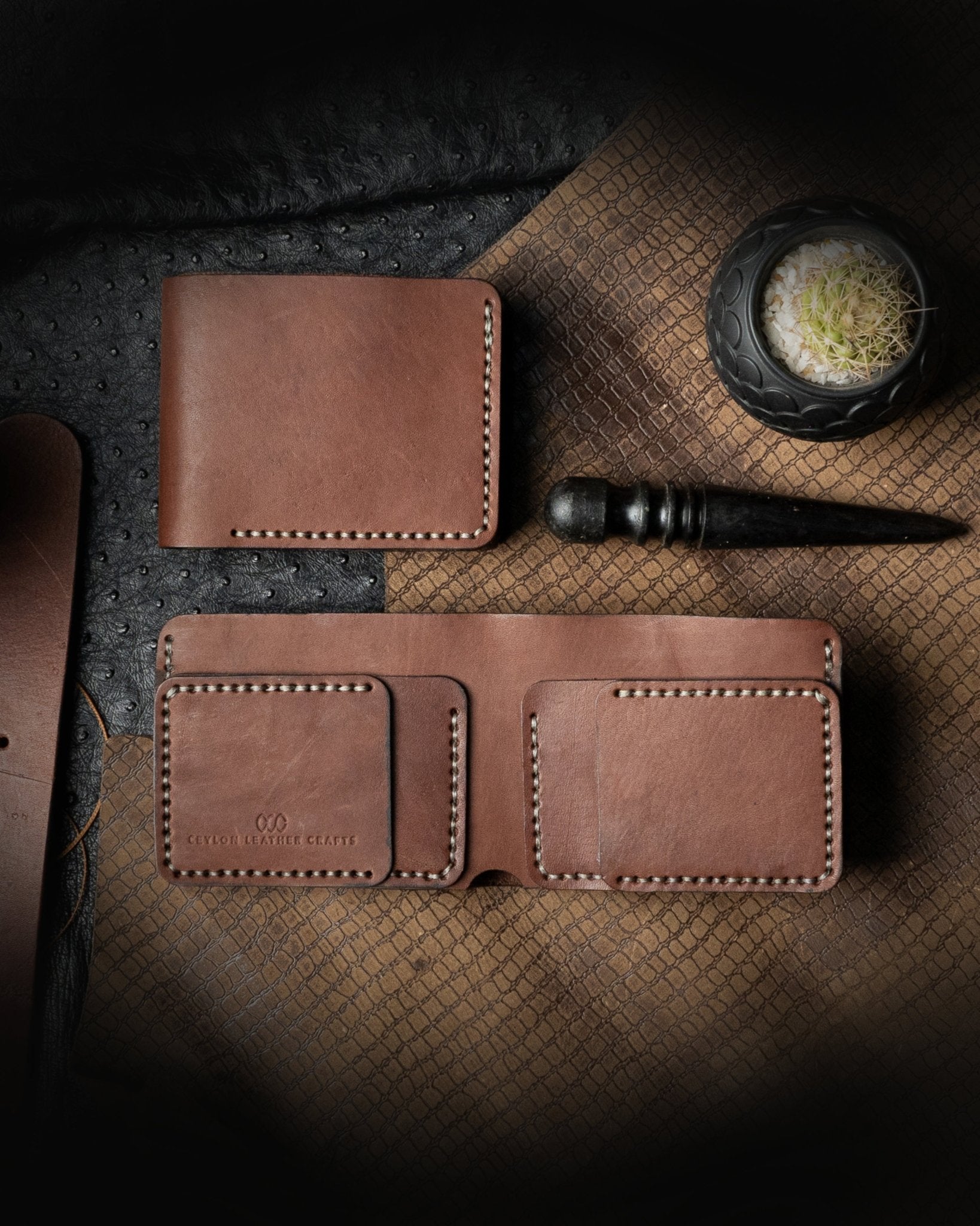 Hugo Wallet – Classic Brown Edition - Ceylon Leather Crafts