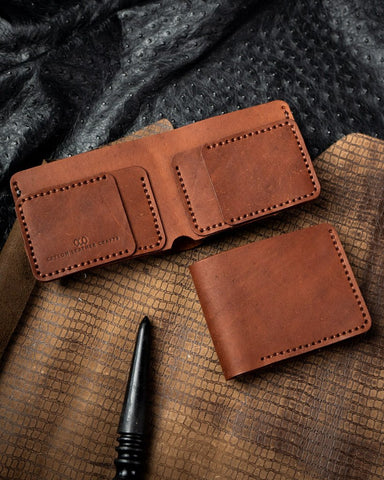 Hugo Wallet – Light tan Ceylon Cow Leather - Ceylon Leather Crafts