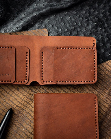 Hugo Wallet – Light tan Ceylon Cow Leather - Ceylon Leather Crafts