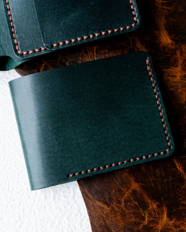 Hugo Wallet – Woody Green Leather - Ceylon Leather Crafts