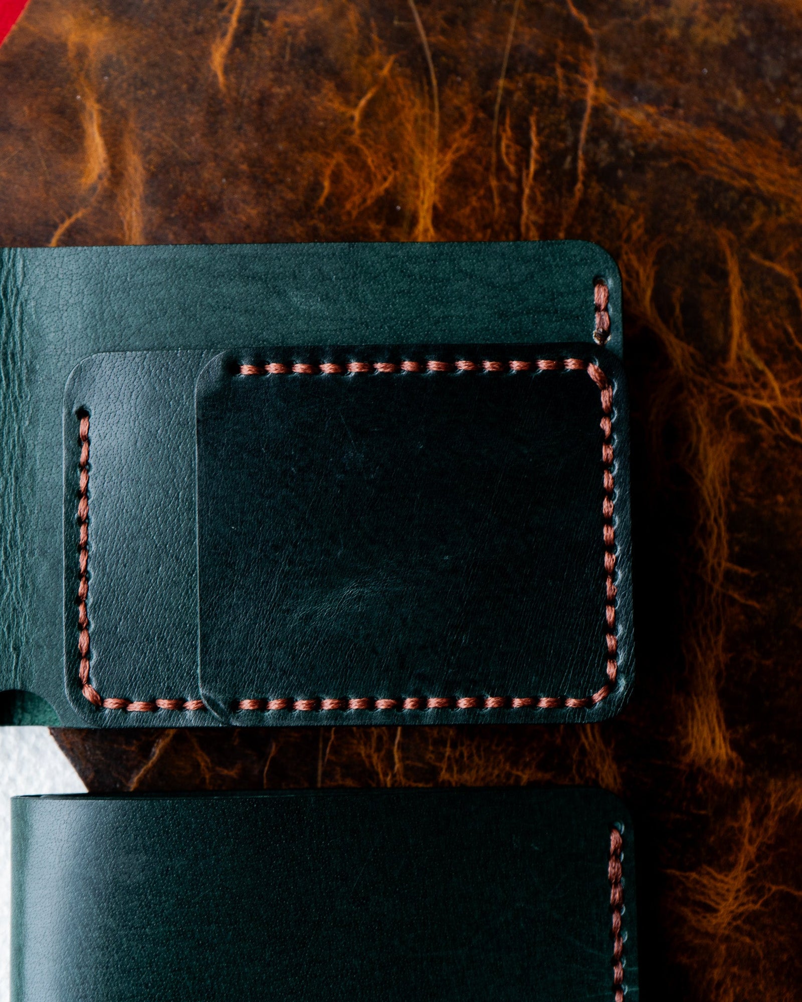 Hugo Wallet – Woody Green Leather - Ceylon Leather Crafts