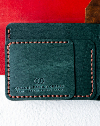 Hugo Wallet – Woody Green Leather - Ceylon Leather Crafts