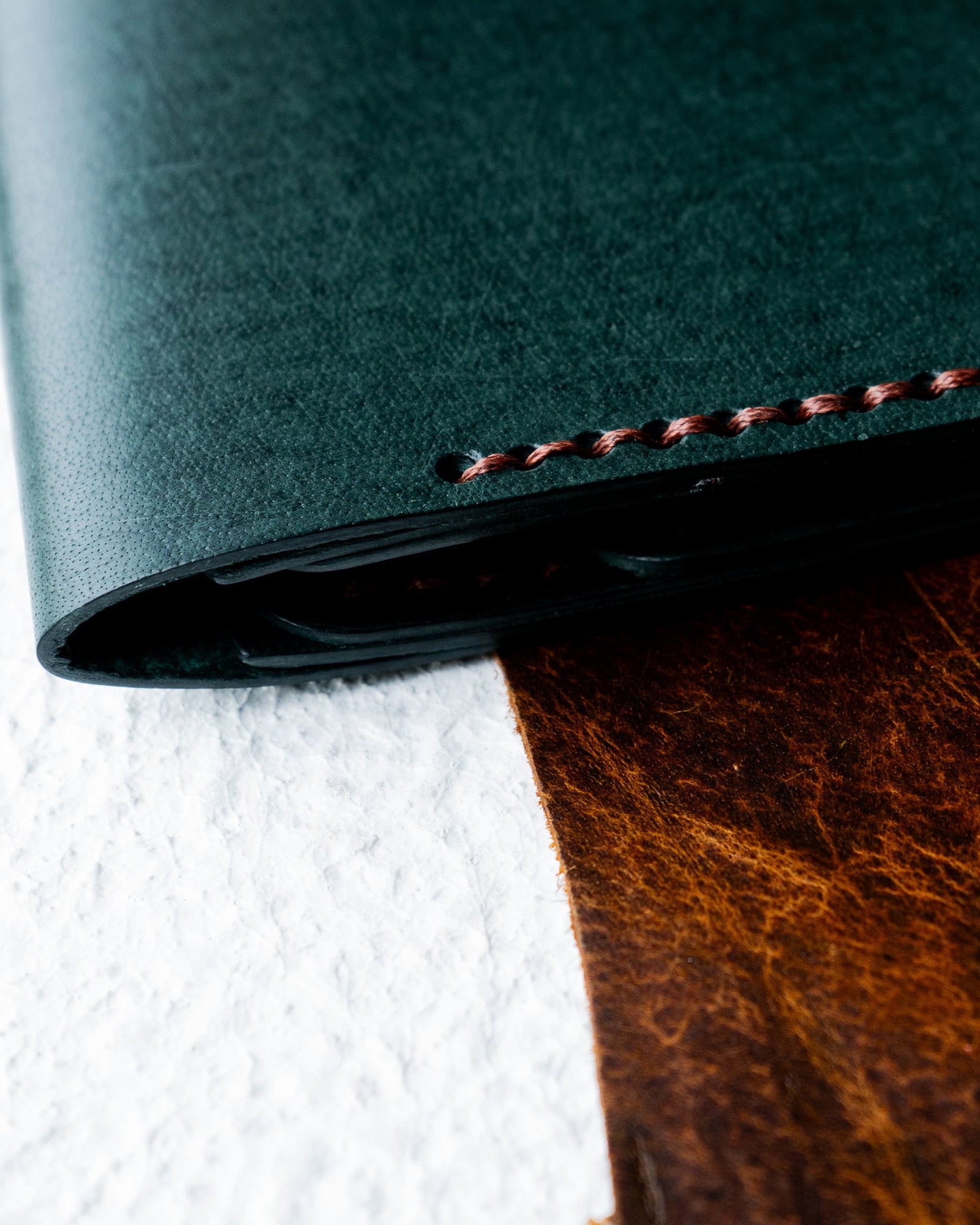 Hugo Wallet – Woody Green Leather - Ceylon Leather Crafts