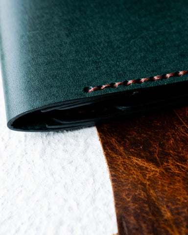 Hugo Wallet – Woody Green Leather - Ceylon Leather Crafts