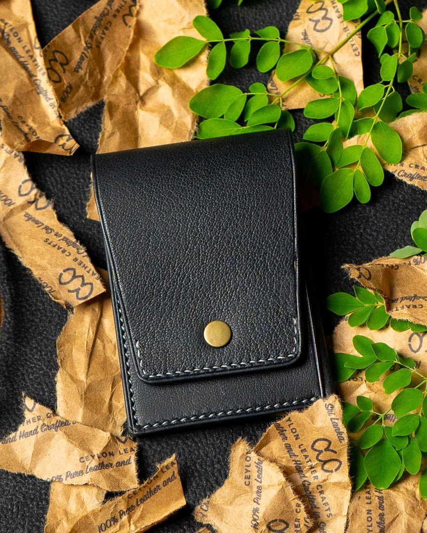LAEL Wallet – Black Ceylon Goat Full - Veg Leather - Ceylon Leather Crafts