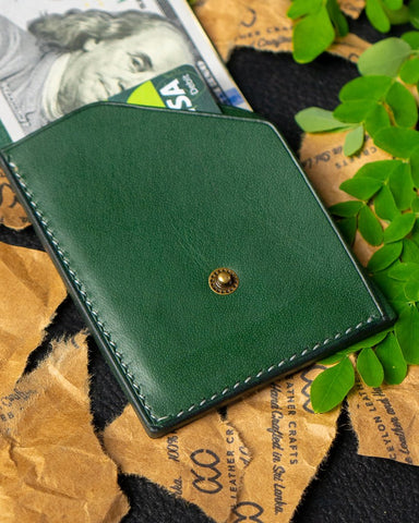 LAEL Wallet – Green Buffalo Calf Full - Veg Leather - Ceylon Leather Crafts