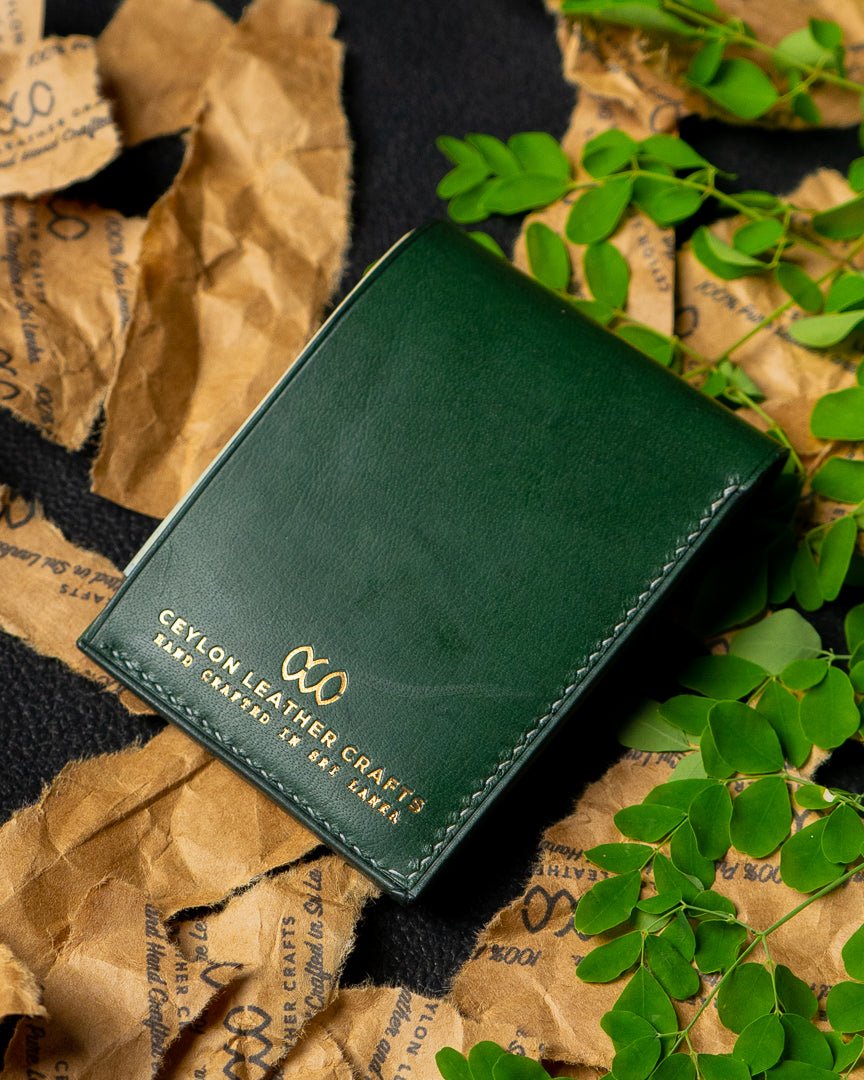 LAEL Wallet – Green Buffalo Calf Full - Veg Leather - Ceylon Leather Crafts