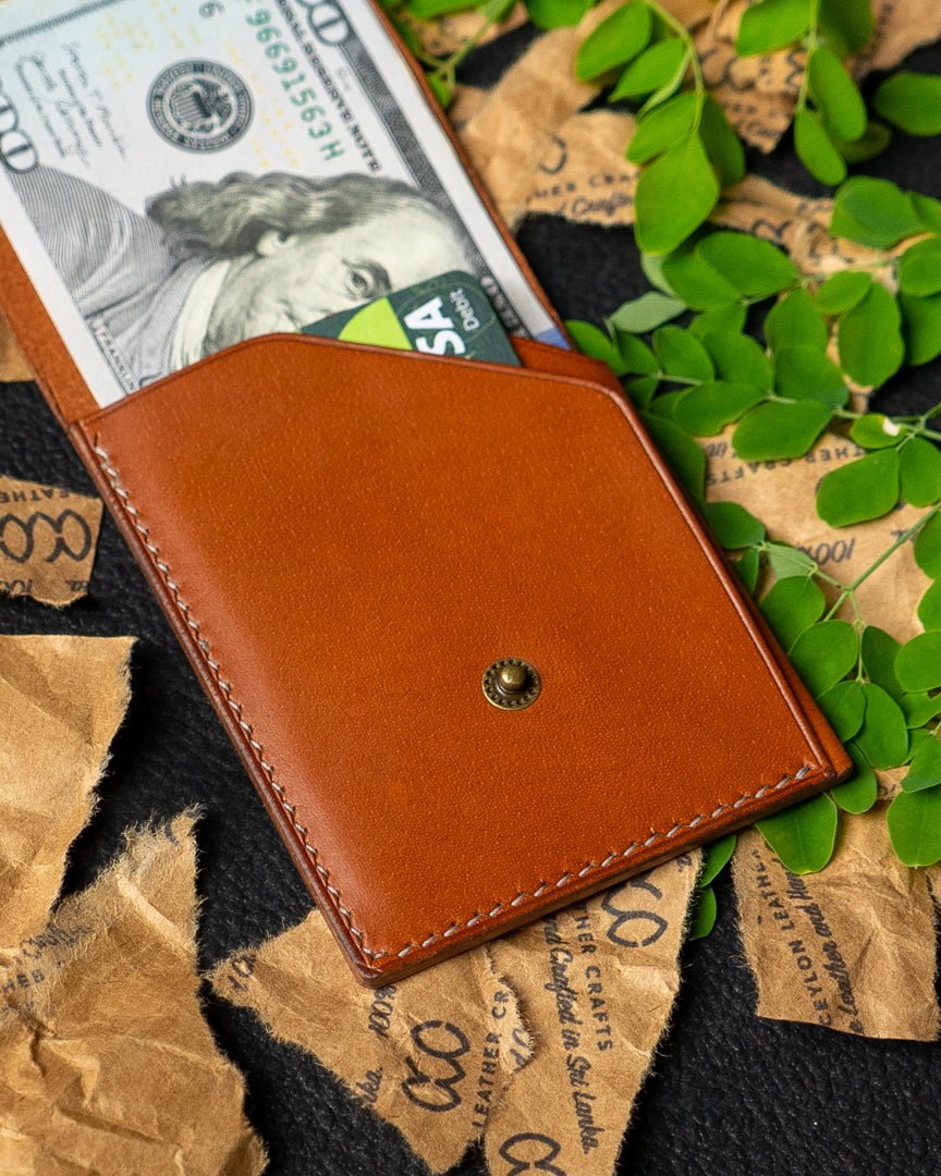 LAEL Wallet – Tan Buffalo Calf Full - Veg Leather - Ceylon Leather Crafts