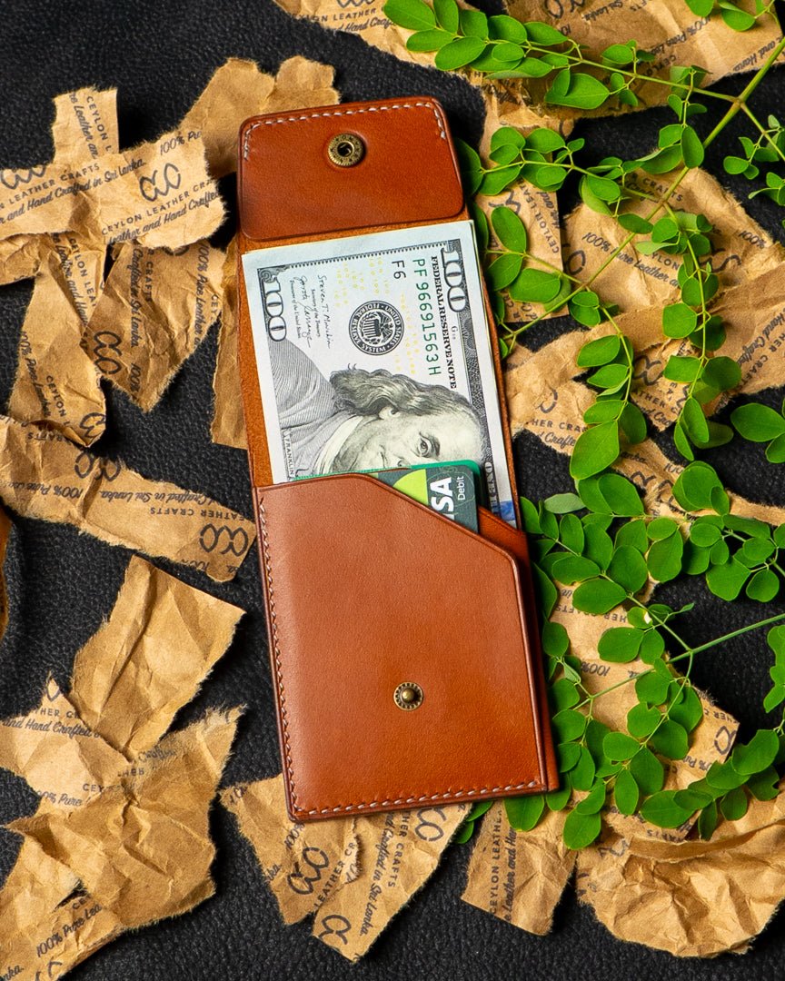LAEL Wallet – Tan Buffalo Calf Full - Veg Leather - Ceylon Leather Crafts