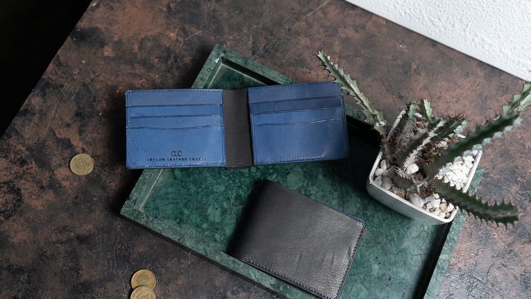 Leo Black Blue v1 - Goat Leather - Ceylon Leather Crafts