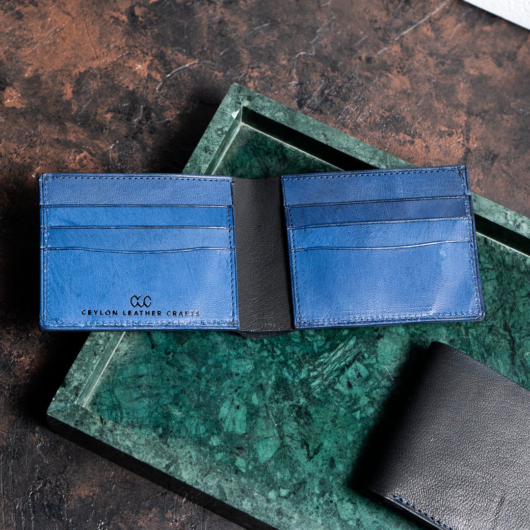 Leo Black Blue v1 - Goat Leather - Ceylon Leather Crafts