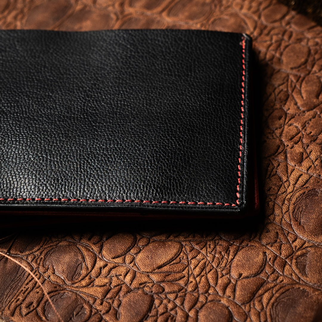 Leo Black Red V1 - Goat Leather - Ceylon Leather Crafts