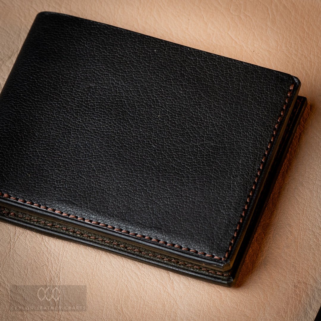 Leo - Goat Black and olive green - Ceylon Leather Crafts