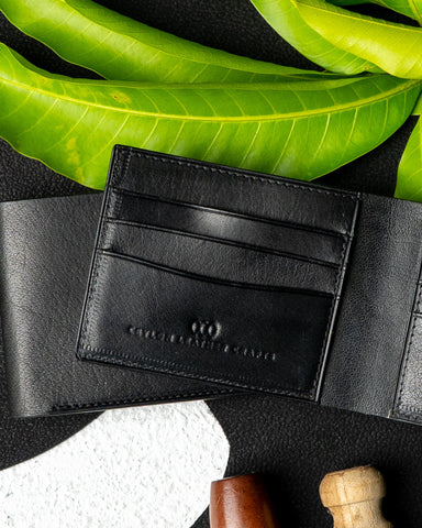 LEO Wallet – Black Buffalo Leather Edition - Ceylon Leather Crafts