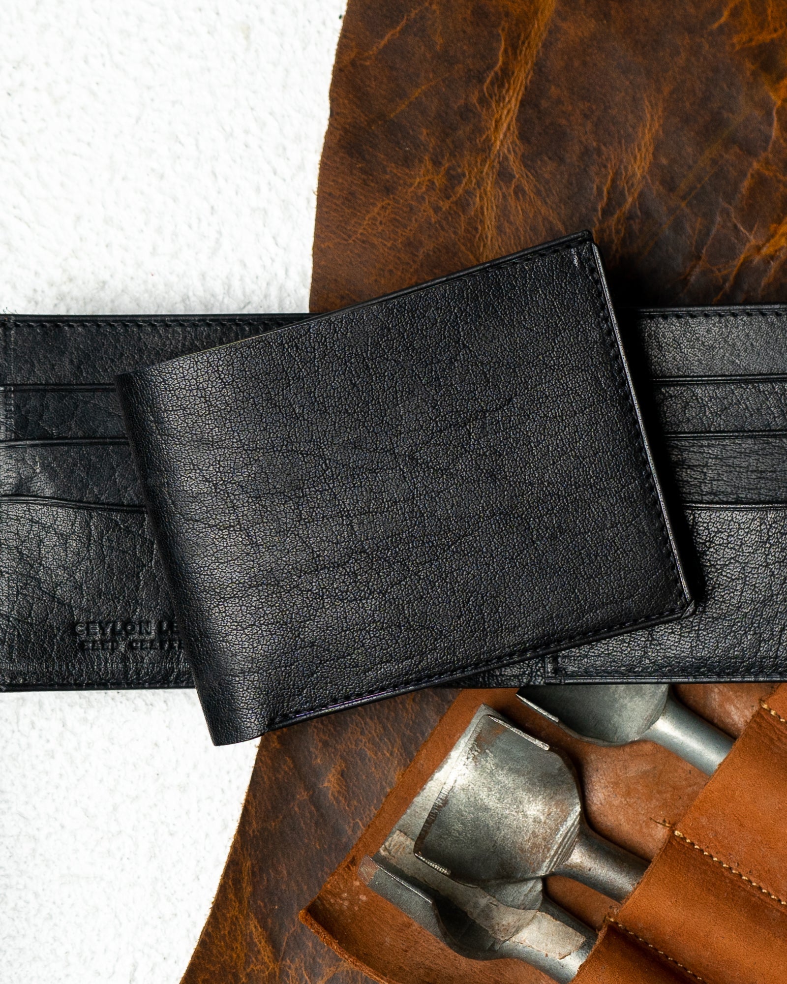 LEO Wallet – Black Buffalo Leather Edition - Ceylon Leather Crafts