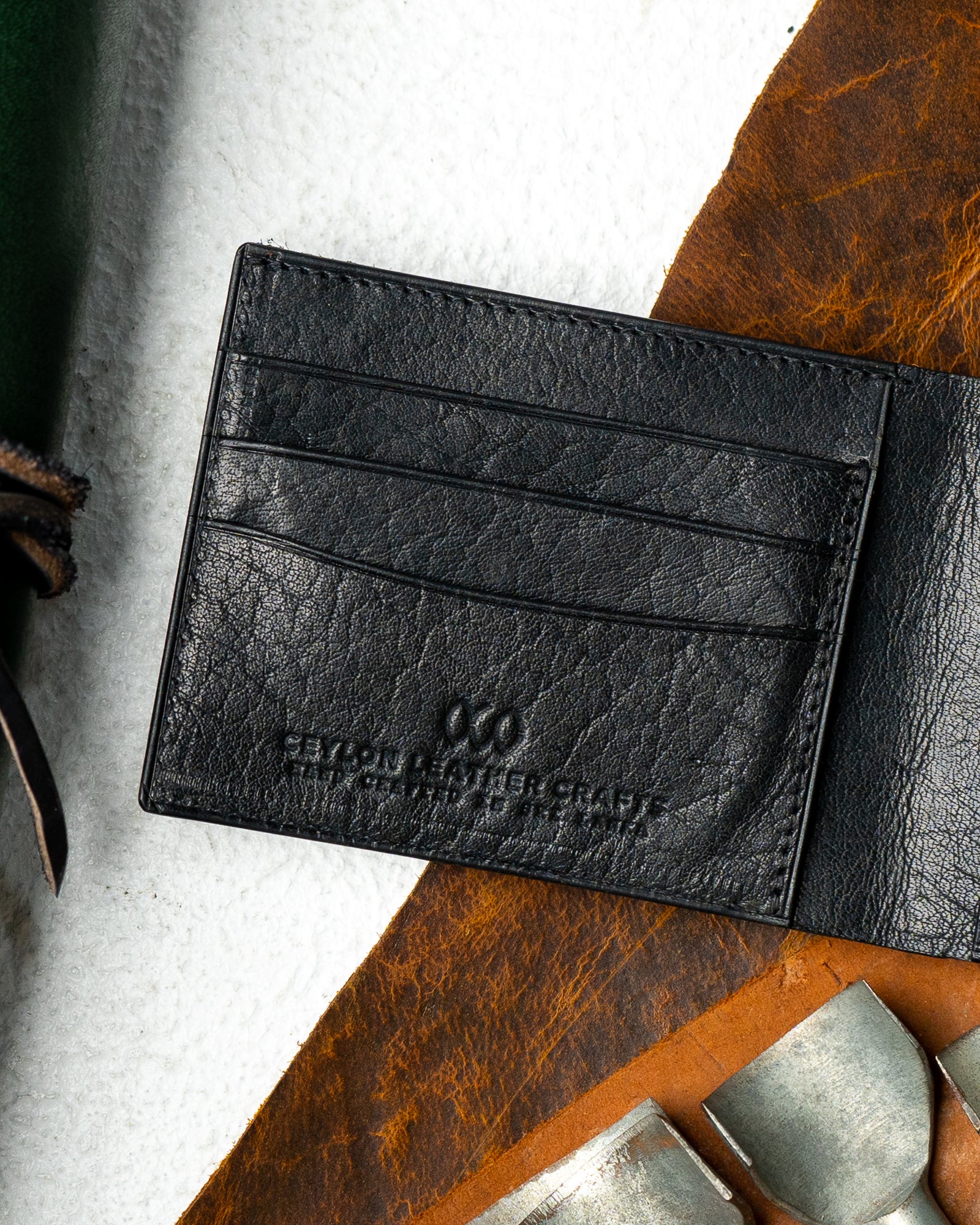 LEO Wallet – Black Buffalo Leather Edition - Ceylon Leather Crafts