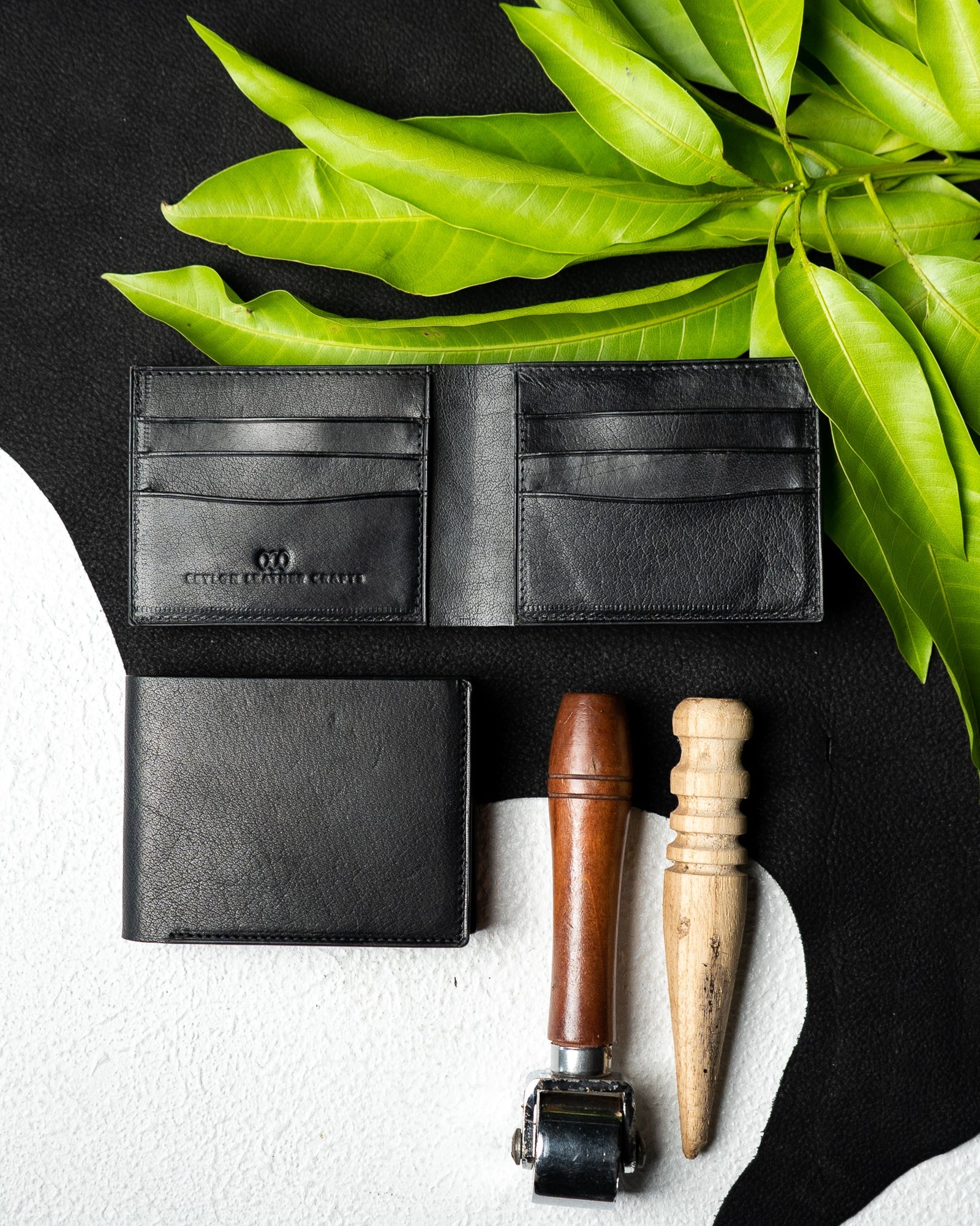 LEO Wallet – Black Buffalo Leather Edition - Ceylon Leather Crafts