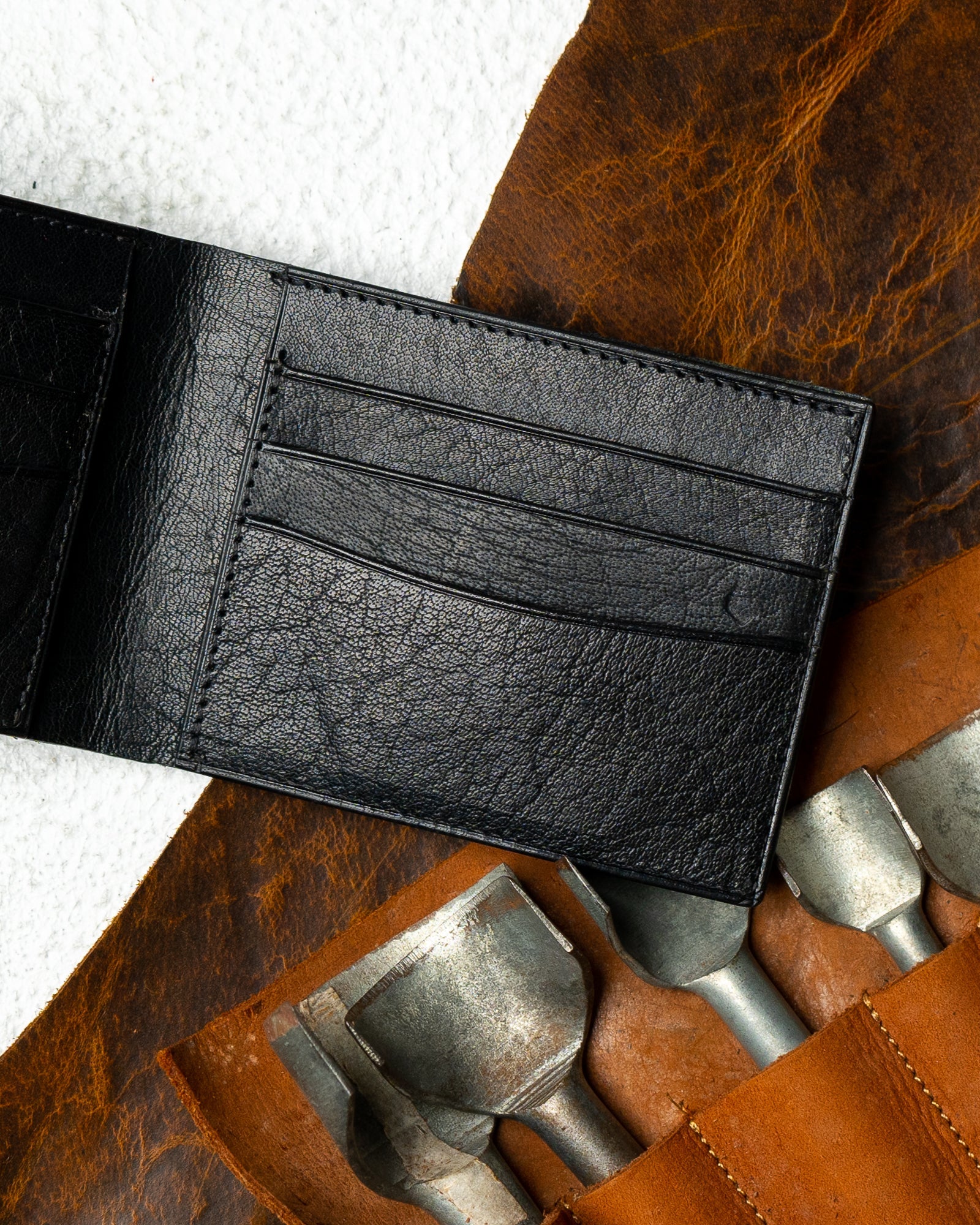 LEO Wallet – Black Buffalo Leather Edition - Ceylon Leather Crafts