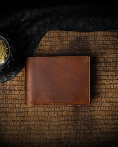LEO Wallet – Ceylon Oil Pull - Up Leather Edition Dark tan - Ceylon Leather Crafts