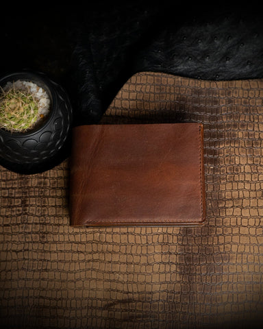 LEO Wallet – Dark Brown & Moss Green Leather Edition - Ceylon Leather Crafts