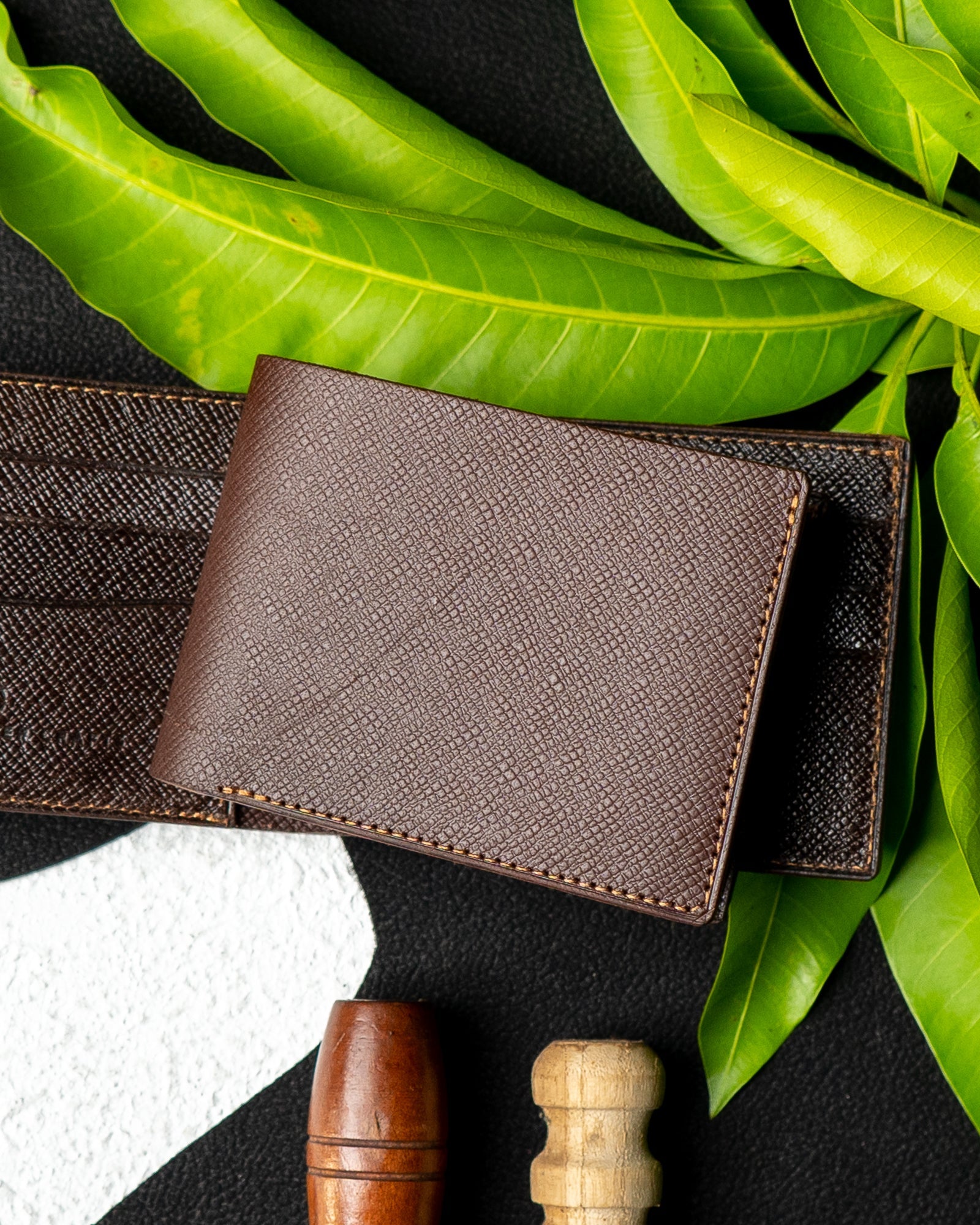 LEO Wallet – Dark Brown Saffiano Leather Edition - Ceylon Leather Crafts