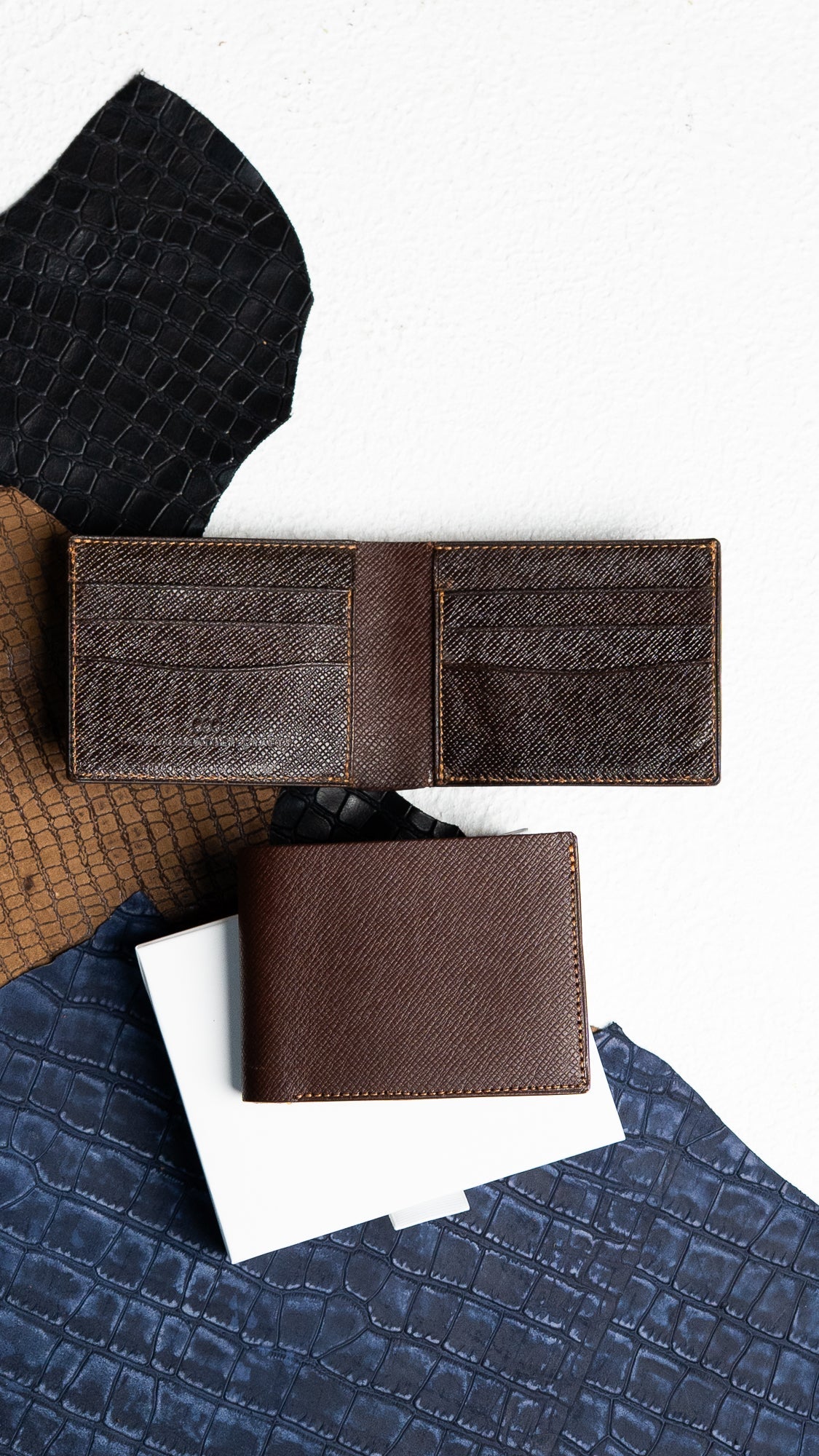 LEO Wallet – Dark Brown Saffiano Leather Edition - Ceylon Leather Crafts