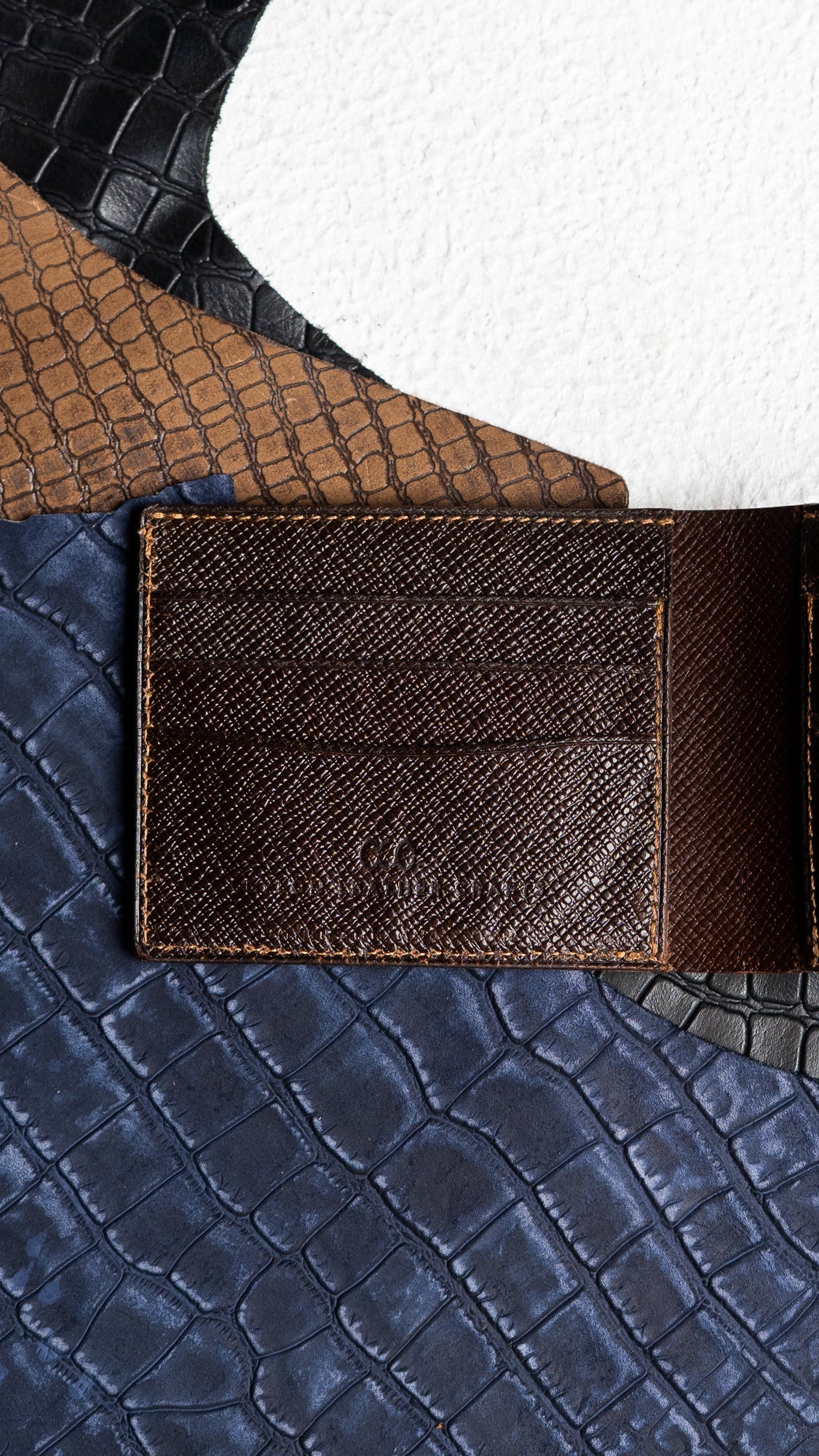 LEO Wallet – Dark Brown Saffiano Leather Edition - Ceylon Leather Crafts