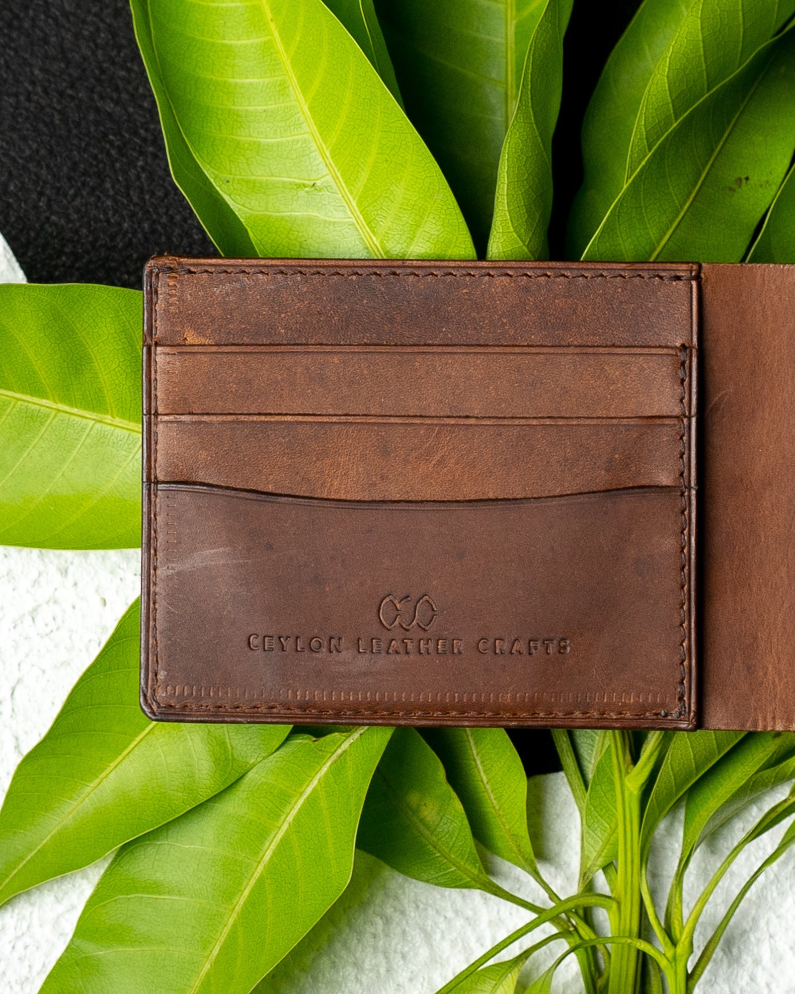 LEO Wallet – Dark Tan Pure Imported Oil Leather Edition - Ceylon Leather Crafts