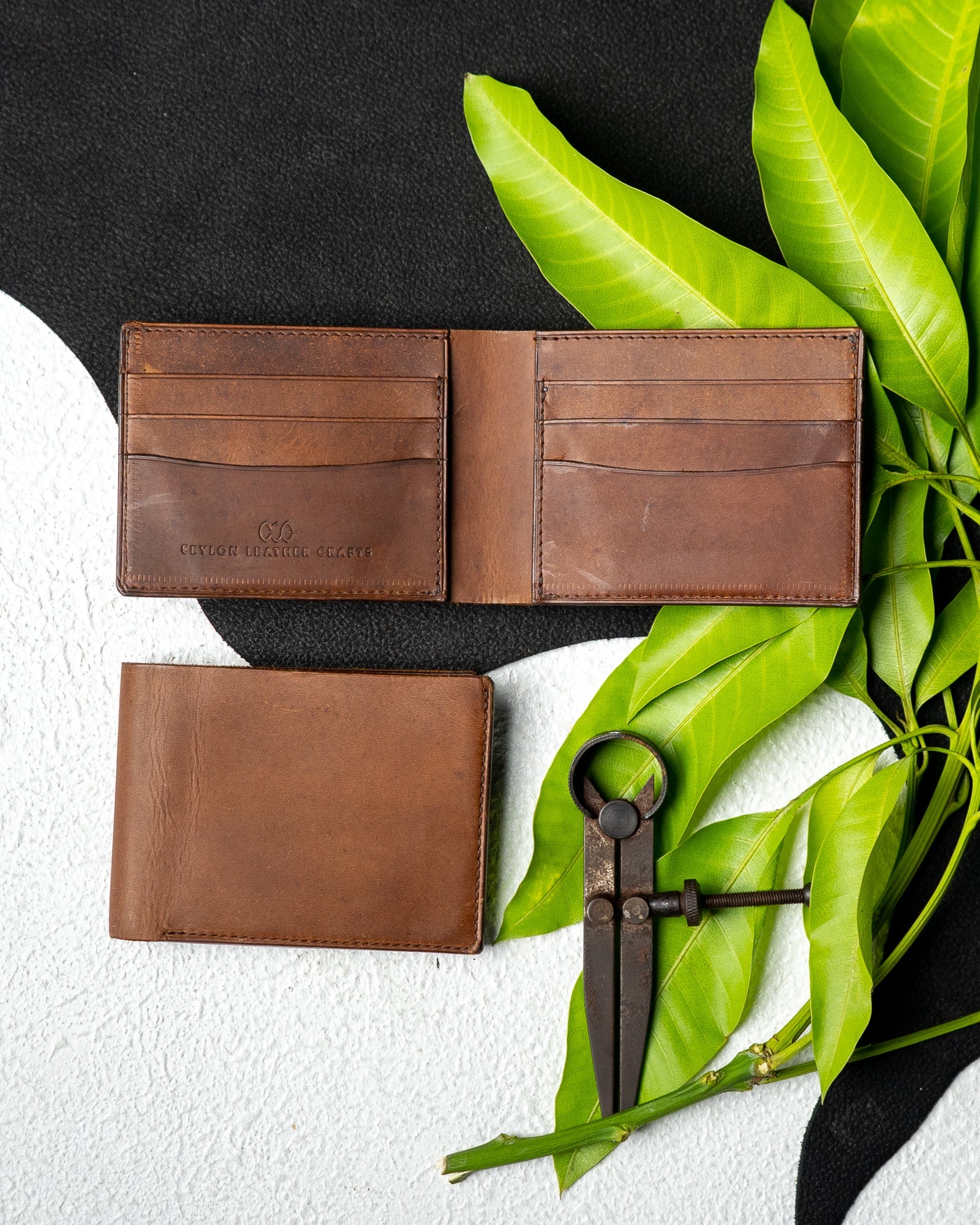 LEO Wallet – Dark Tan Pure Imported Oil Leather Edition - Ceylon Leather Crafts