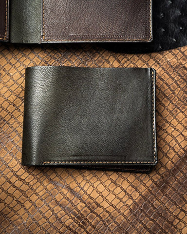 LEO Wallet – Green & Vintage Brown Full - Veg Goat Leather Edition - Ceylon Leather Crafts
