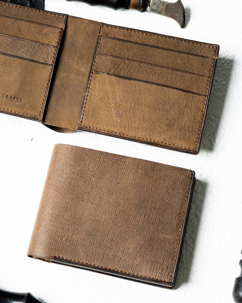 LEO Wallet – Saffiano & Olive Brown Edition - Ceylon Leather Crafts