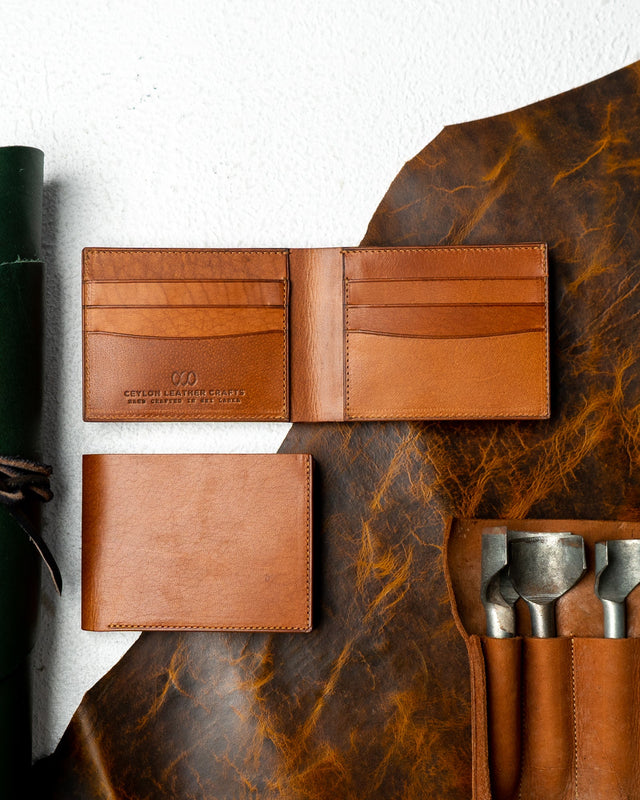 LEO Wallet – Woody Brown Leather Edition - Ceylon Leather Crafts