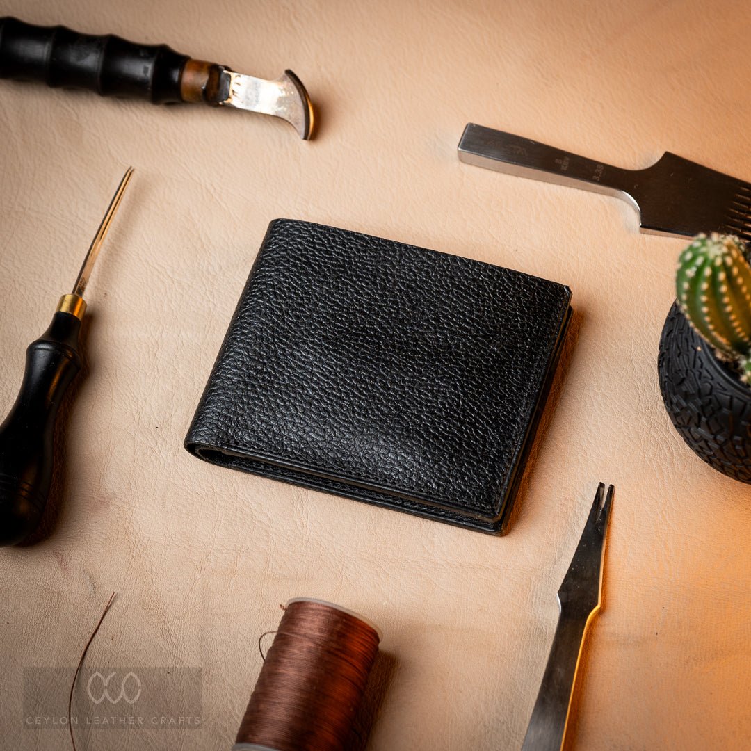 Levi Black - Cow BR print wallet - Ceylon Leather Crafts