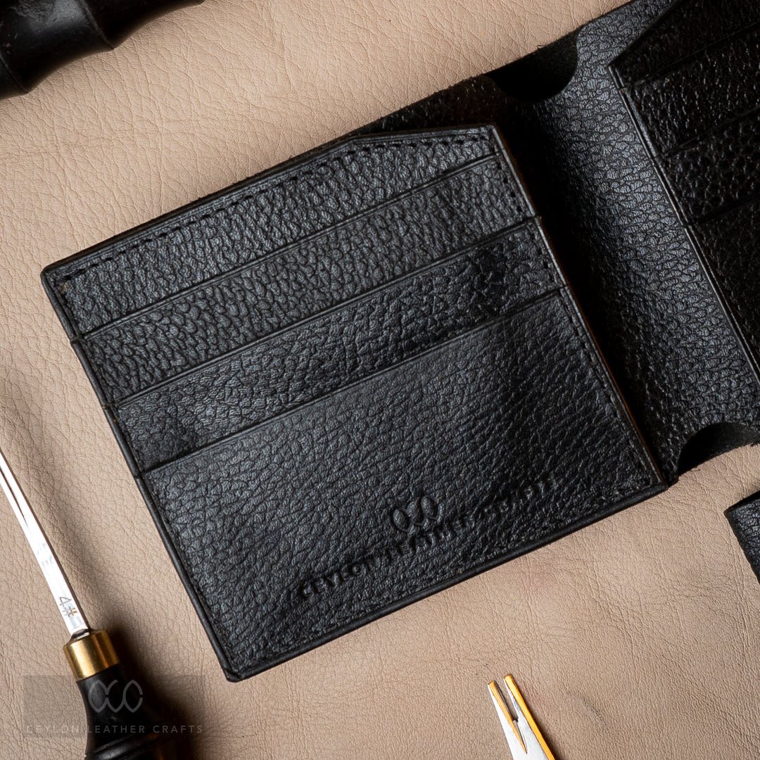 Levi Black - Cow BR print wallet - Ceylon Leather Crafts